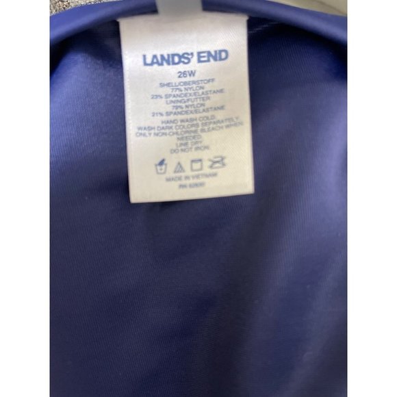 Lands End Swim Bikini Bottom Plus Size 26W High Waisted Tummy Slimming Blue NWT - Picture 10 of 10